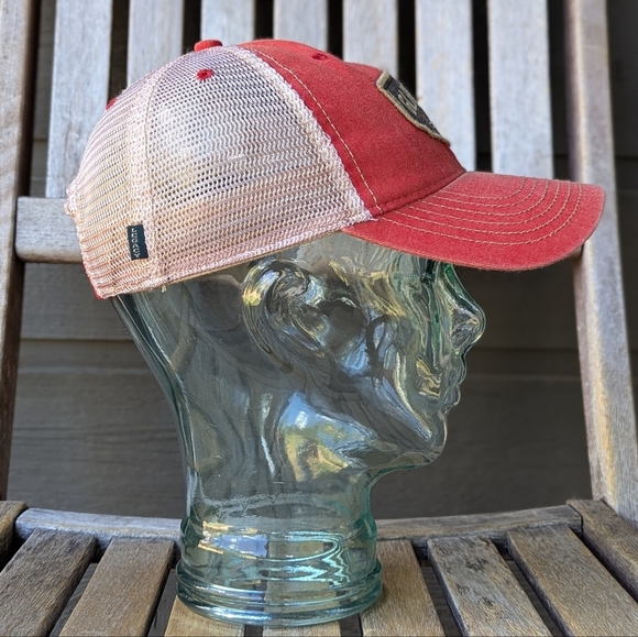 NWOT Legacy Glenwood Hot Springs Mesh Trucker Hat Unisex Red Cream - Picture 3 of 7